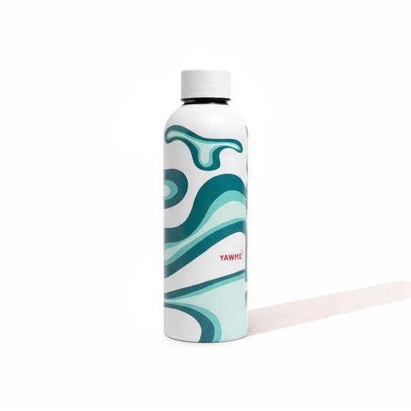 Yawme Thermal Bottle - Aqua Wave (White & Teal)